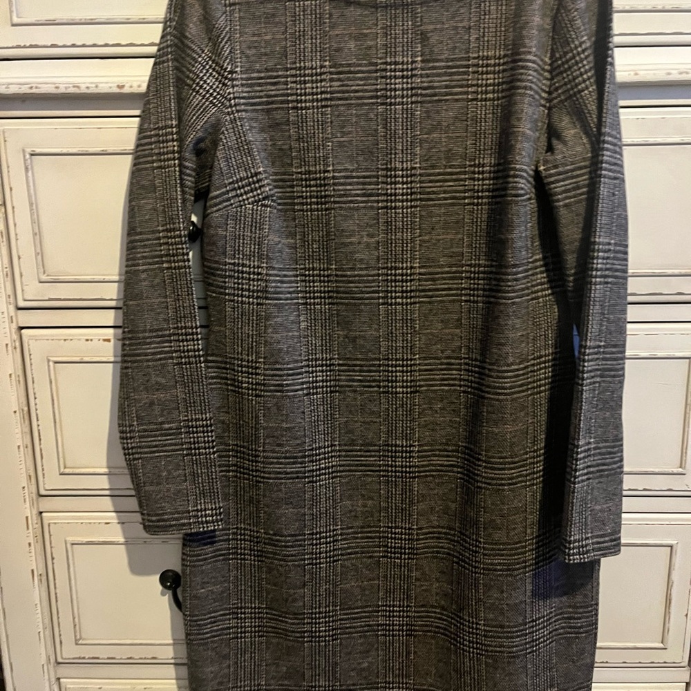 Ann Taylor Factory Charcoal Plaid Dress